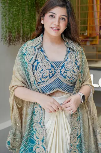 cream silk blend plain festive lehenga choli