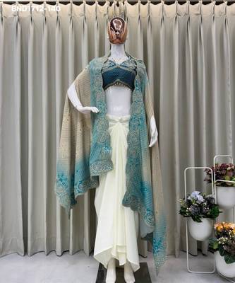 cream silk blend plain festive lehenga choli 3