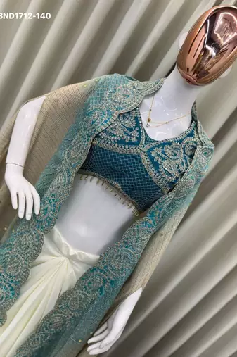 cream silk blend plain festive lehenga choli