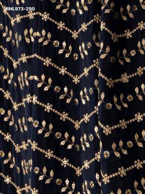 navy blue georgette embroidered wedding lehenga choli 3