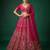 pink silk blend embroidered bridal lehenga choli