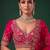 pink silk blend embroidered bridal lehenga choli