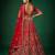 red silk blend embroidered bridal lehenga choli