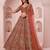 peach net embroidered wedding lehenga choli