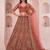 peach net embroidered wedding lehenga choli