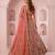 peach net embroidered wedding lehenga choli