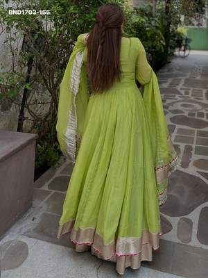 lime silk blend lace work festive lehenga choli 4