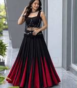 black cotton poly plain festive lehenga choli