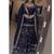 Navy Blue Embroidered Fendy Full-Stitched Sharara Palazzo Suit Set