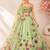light green silk blend printed festive lehenga choli
