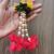 decorative fabric bead hanging with fabric gajra for home decor pack of 4