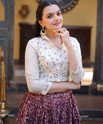 purple jacquard woven festive lehenga choli 2