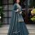 teal silk blend plain party lehenga choli