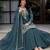 teal silk blend plain party lehenga choli