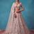 pink net embroidered bridal lehenga choli