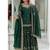 Dark Green Embroidered Fendy Full-Stitched Sharara Palazzo Suit Set