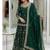 Dark Green Embroidered Fendy Full-Stitched Sharara Palazzo Suit Set