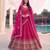 pink silk blend embroidered bridal lehenga choli