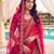 pink silk blend embroidered bridal lehenga choli