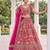 pink silk blend embroidered bridal lehenga choli