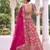 pink silk blend embroidered bridal lehenga choli
