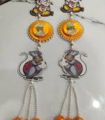 shubh labh ganesh ji door hanging with pearl tassels for home decoration pack of 2