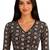 Black cotton blend kalamkari printed front open stretchable readymade saree blouse