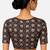 Black cotton blend kalamkari printed front open stretchable readymade saree blouse
