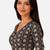 Black cotton blend kalamkari printed front open stretchable readymade saree blouse