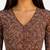 Brown cotton blend kalamkari printed front open stretchable readymade saree blouse