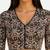 Brown cotton blend kalamkari printed front open stretchable readymade saree blouse
