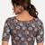 Brown cotton blend kalamkari printed front open stretchable readymade saree blouse