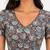 Brown cotton blend kalamkari printed front open stretchable readymade saree blouse