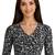 Black cotton blend kalamkari printed front open stretchable readymade saree blouse