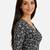Black cotton blend kalamkari printed front open stretchable readymade saree blouse
