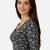 Black cotton blend kalamkari printed front open stretchable readymade saree blouse
