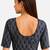 Grey cotton blend ikkat printed stretchable readymade saree blouse
