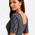 Grey cotton blend ikkat printed stretchable readymade saree blouse