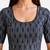 Grey cotton blend ikkat printed stretchable readymade saree blouse