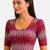 Maroon cotton blend ikkat printed stretchable readymade saree blouse
