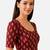 Maroon cotton blend ikkat printed stretchable readymade saree blouse