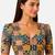 Mustard cotton blend ikkat printed stretchable readymade saree blouse