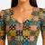 Mustard cotton blend ikkat printed stretchable readymade saree blouse