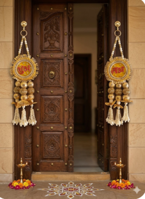 shubh labh door hanging for festive decoration pack of 2 3