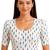 White cotton blend ikkat printed stretchable readymade saree blouse