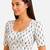White cotton blend ikkat printed stretchable readymade saree blouse