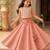 Gold pink leaf printed cotton lehenga set