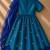 Teal blue embroidered cotton lehenga set