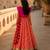 Fuchsia pink printed satin cotton lehenga set