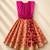 Fuchsia pink printed satin cotton lehenga set